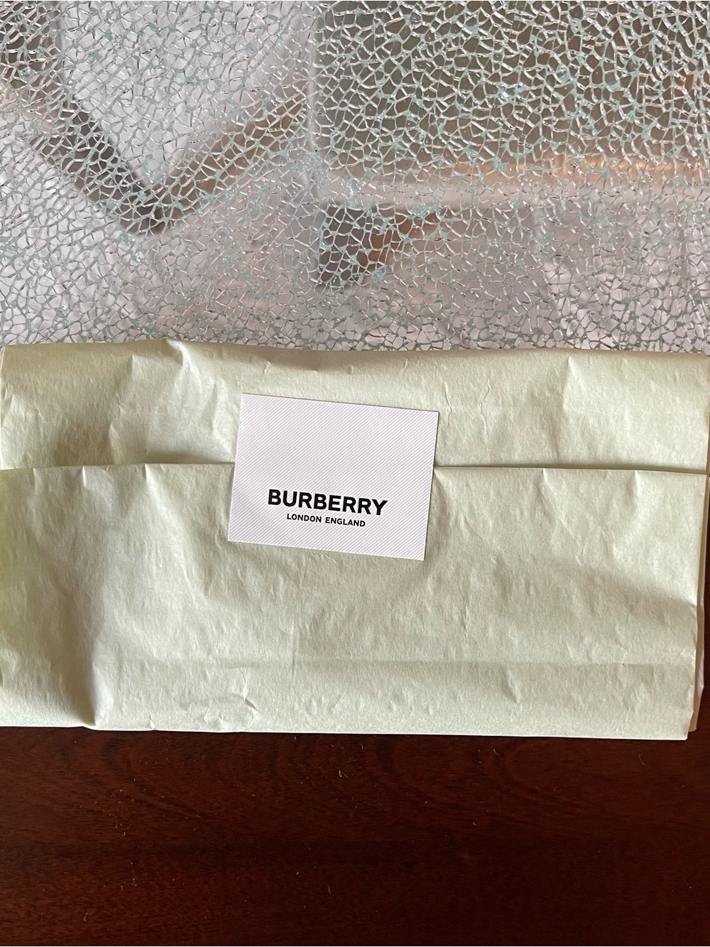 Burberry Beige Plaid Silk Twilly with Light Blue & Red Accents - Picture 5 of 7
